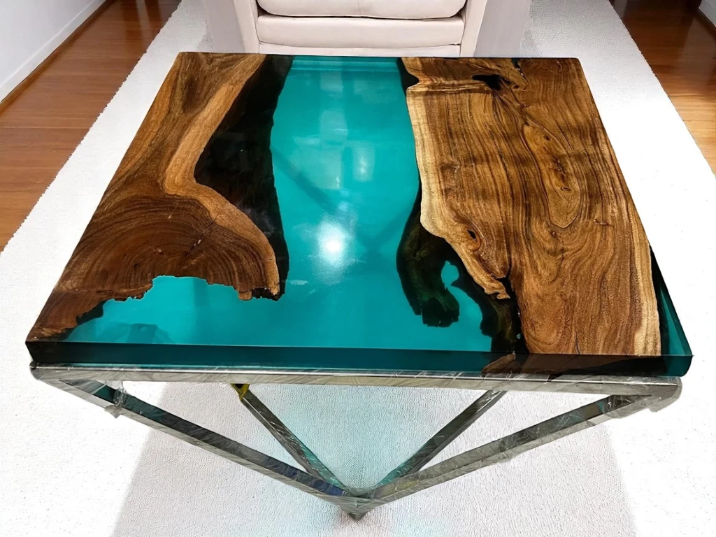 Clear Epoxy Square Table Top – Perfect for Any Room